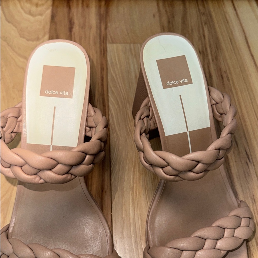 Dolce Vita Women's Braided Beige Heels - Picture 3 of 8